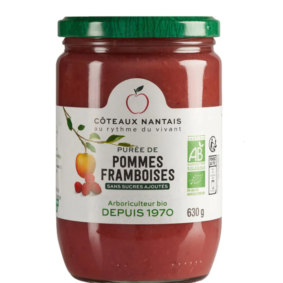 Purée de pommes framboises bio en bocal Coteaux Nantais - 630 g