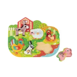 Puzzle Happy farm en bois – 18 à 36 mois