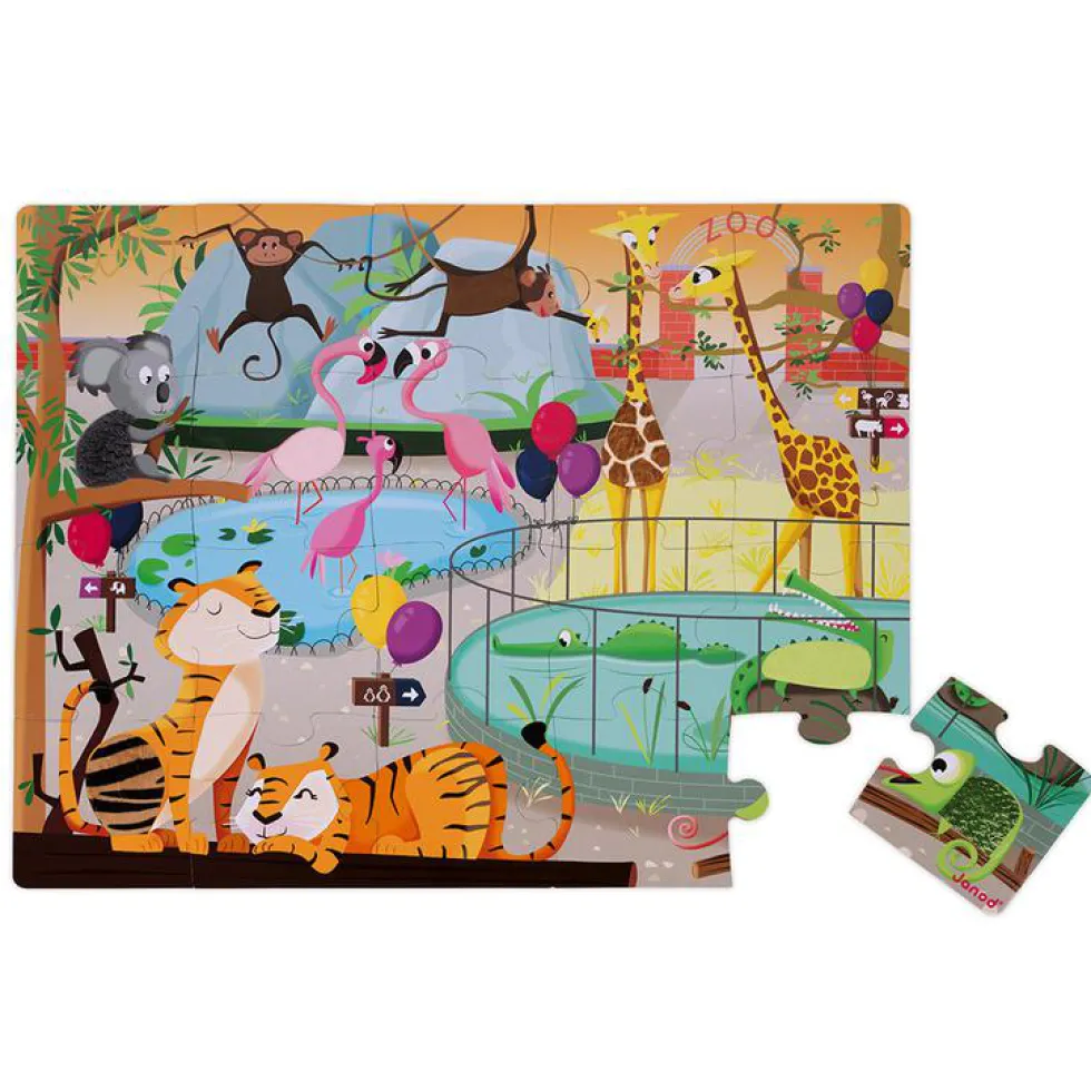 Puzzle tactile 20 pièces Une journée au zoo – 2 à 4 ans