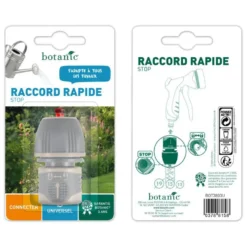 Raccord rapide stop bi-matière universel avec système lock