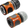 Raccords rapide + aquastop coloris noir Gardena - 13-15 mm