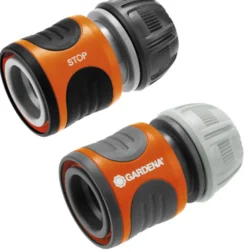 Raccords rapide + aquastop coloris noir Gardena - 13-15 mm