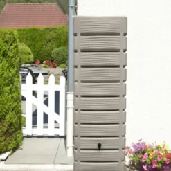 Récupérateur d’eau en plastique grège Bellijardin Dune - 320 L
