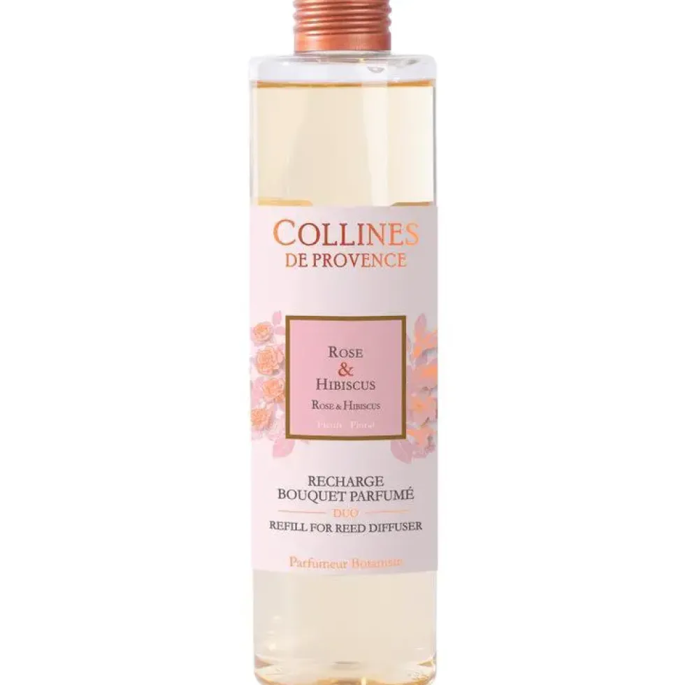 Recharge bouquet parfumé senteur rose hibiscus Collines de Provence - 200 ml