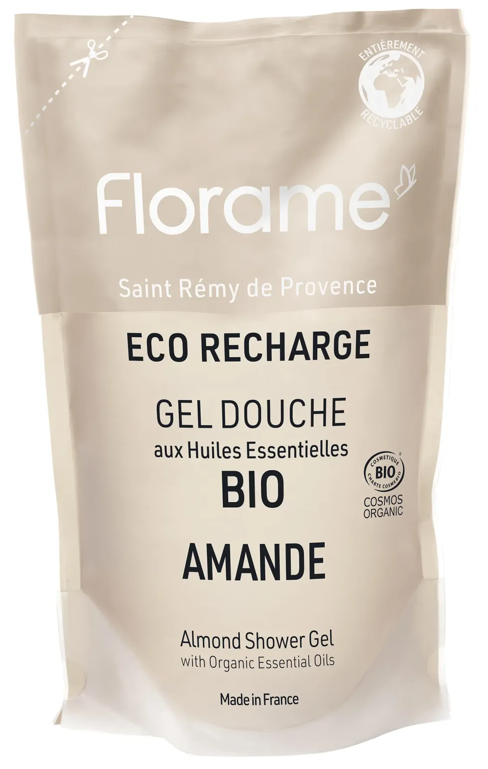 Recharge de gel douche amande Florame - 700 ml