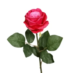 Rose artificielle rose vif - 48 cm