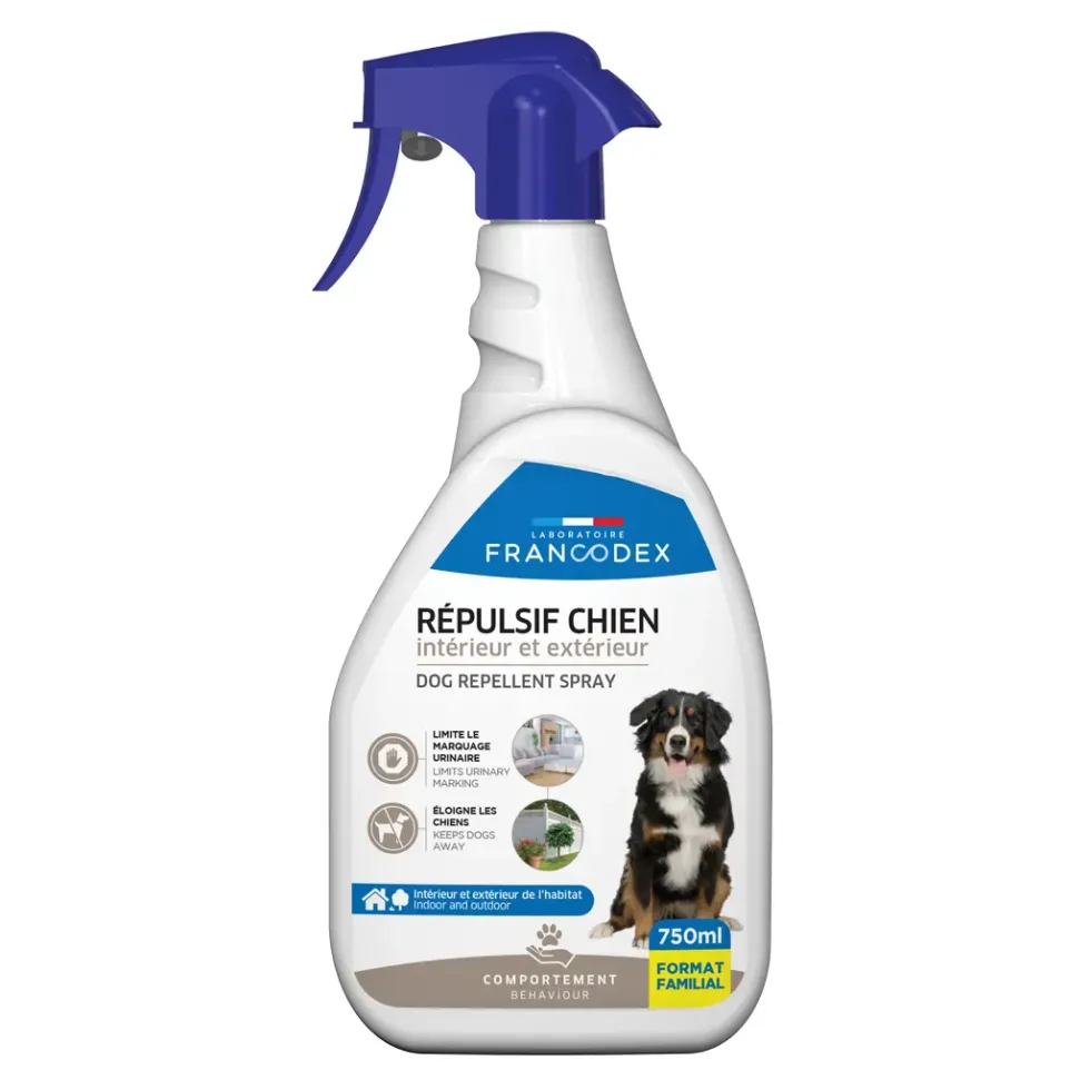 RŽpulsif d'intŽrieur et d'extŽrieur pour chien menthe eucalyptus Francodex Ð 750 ml