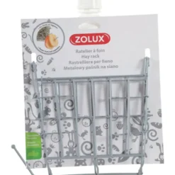 Râtelier à foin pour les rongeurs en métal coloris gris Zolux – 19,5 x 3,5 x 17,5 cm