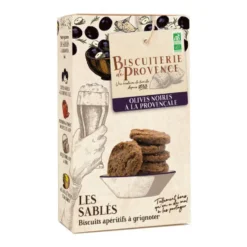 Sablé apéritif olives noires à la Provencale bio Biscuiterie de Provence - 90 g