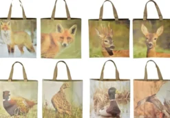 Sac de courses illustration faune sauvage - 39,5 x 14,5 x 40 cm