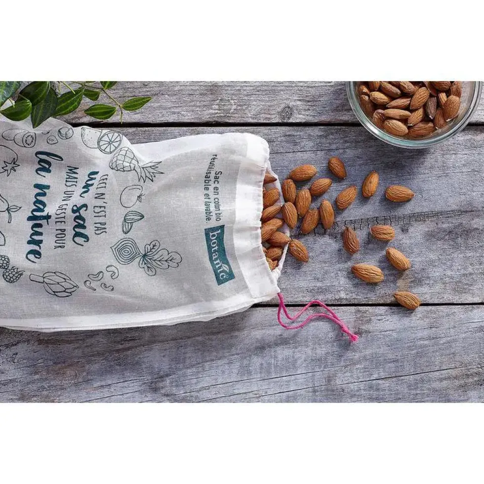 Sac à vrac taille S botanic® en coton bio