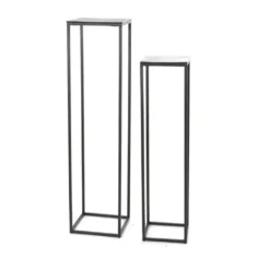 Sellette en aluminium noir irisé T2 - 30 x 30 x 120 cm