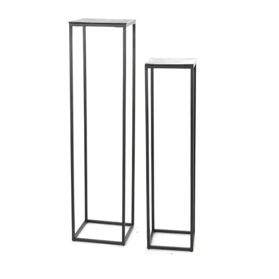 Sellette en aluminium noir irisé T2 - 30 x 30 x 120 cm