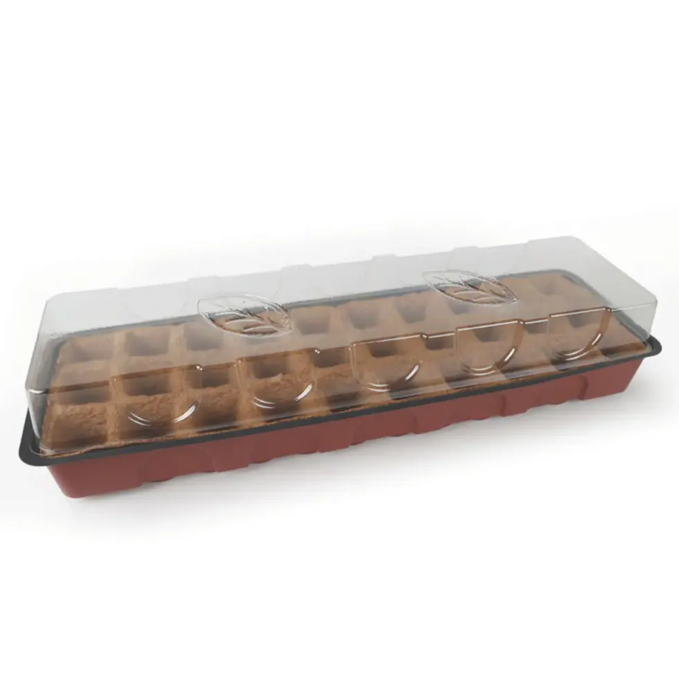 Serre avec plaque de culture biodégradable Nortene Growing Kit 30 pots - 5 x 5 cm