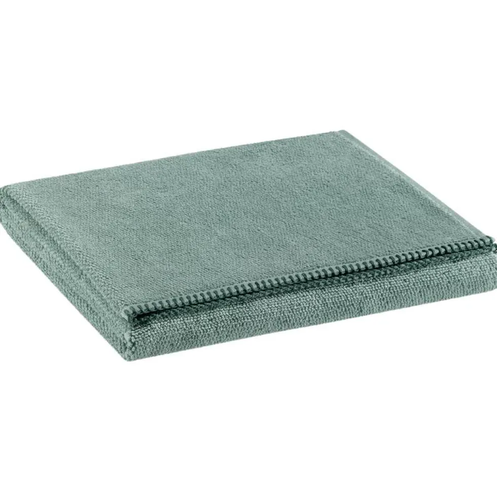 Serviette de toilette Vivaraise Bora coloris vert sauge - 100 x 50 cm
