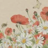 Serviette en papier recyclé 2 plis motif fleurs Floral Poppies x 25 - 33 x 33 cm