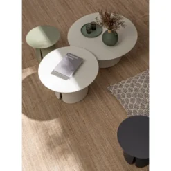 Set de 2 tables basses en aluminium Bizzotto Bryan Anthracite