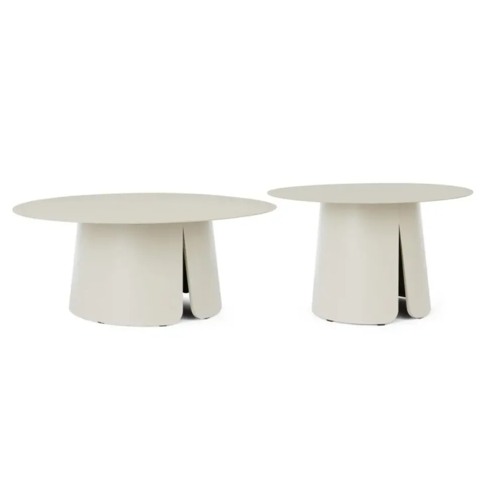 Set de 2 tables basses en aluminium Bizzotto Bryan Blanc