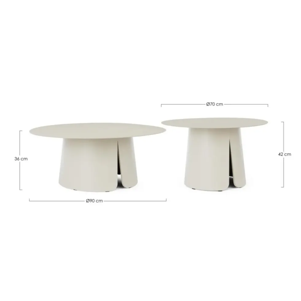 Set de 2 tables basses en aluminium Bizzotto Bryan Blanc