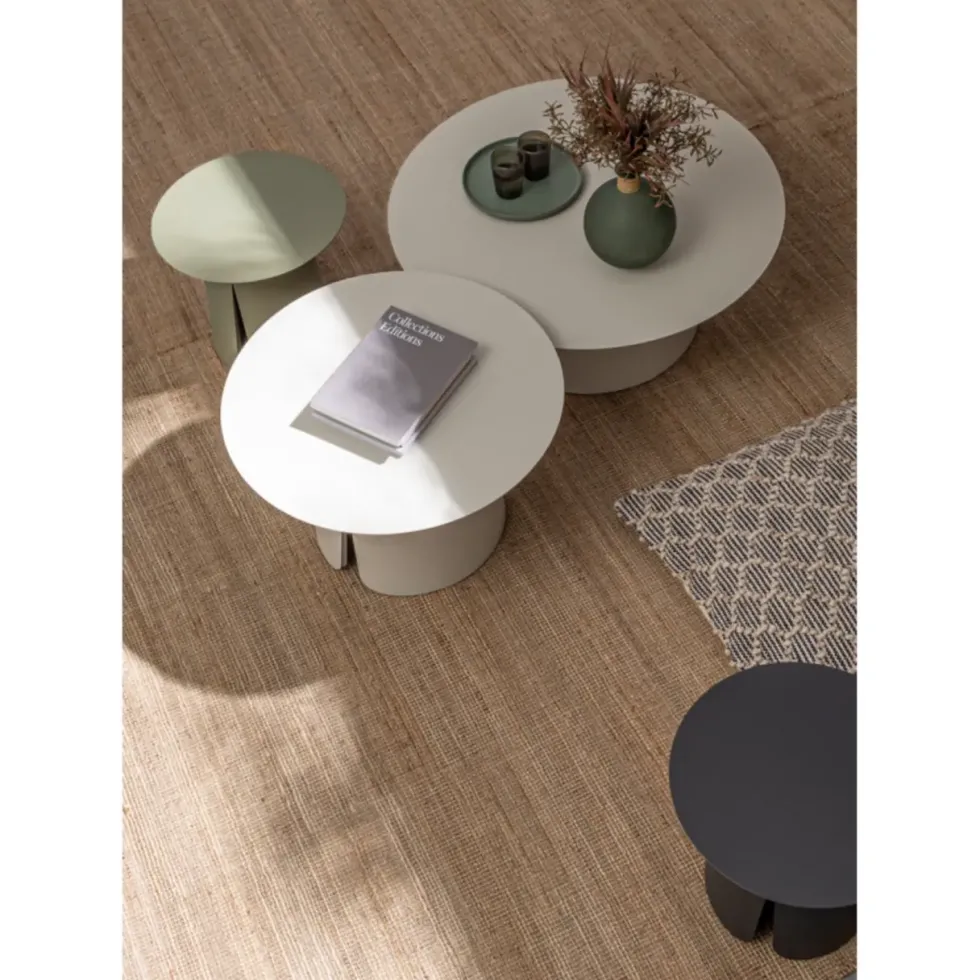 Set de 2 tables basses en aluminium Bizzotto Bryan Blanc