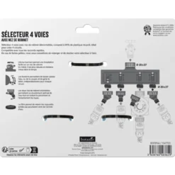 Sélecteur 4 voies avec nez de robinet botanic® - Ø 20 x 27 mm