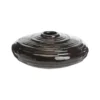 Soliflore bas à décor spirale en aluminium chocolat - Ø 22 x H 9 cm