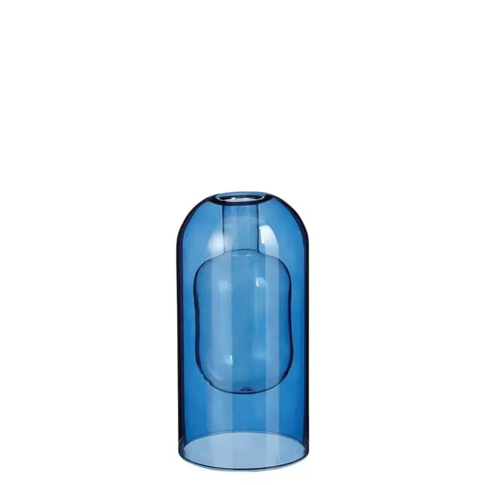 Soliflore coloris bleu en verre Arda - Ø 9 cm