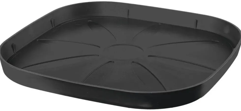 Soucoupe carrée en plastique recyclé anthracite Deroma Origin Anthracite - 24 x 24 x 2,25 cm