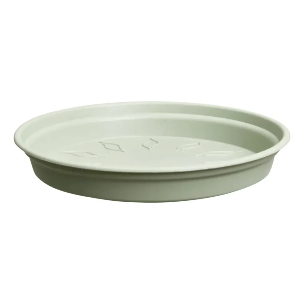 Soucoupe ronde en plastique vert pierre Elho green Basics - Ø 21 cm