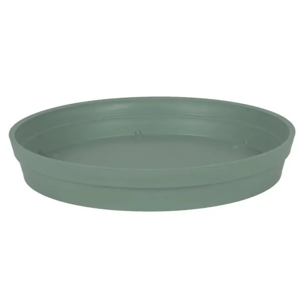 Soucoupe ronde en polypropylène vert laurier Eda Toscane - Ø 28 cm