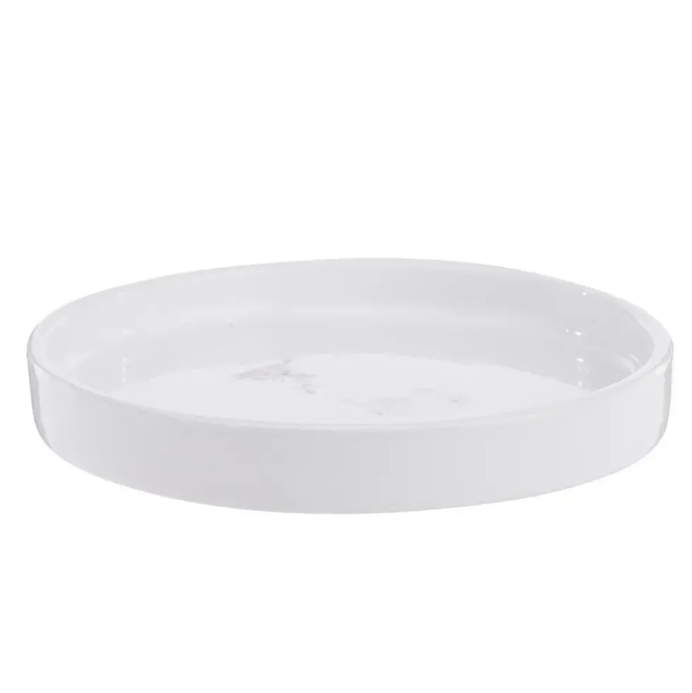 Soucoupe Subly en céramique blanc émaillée - Ø 15 x 2 cm
