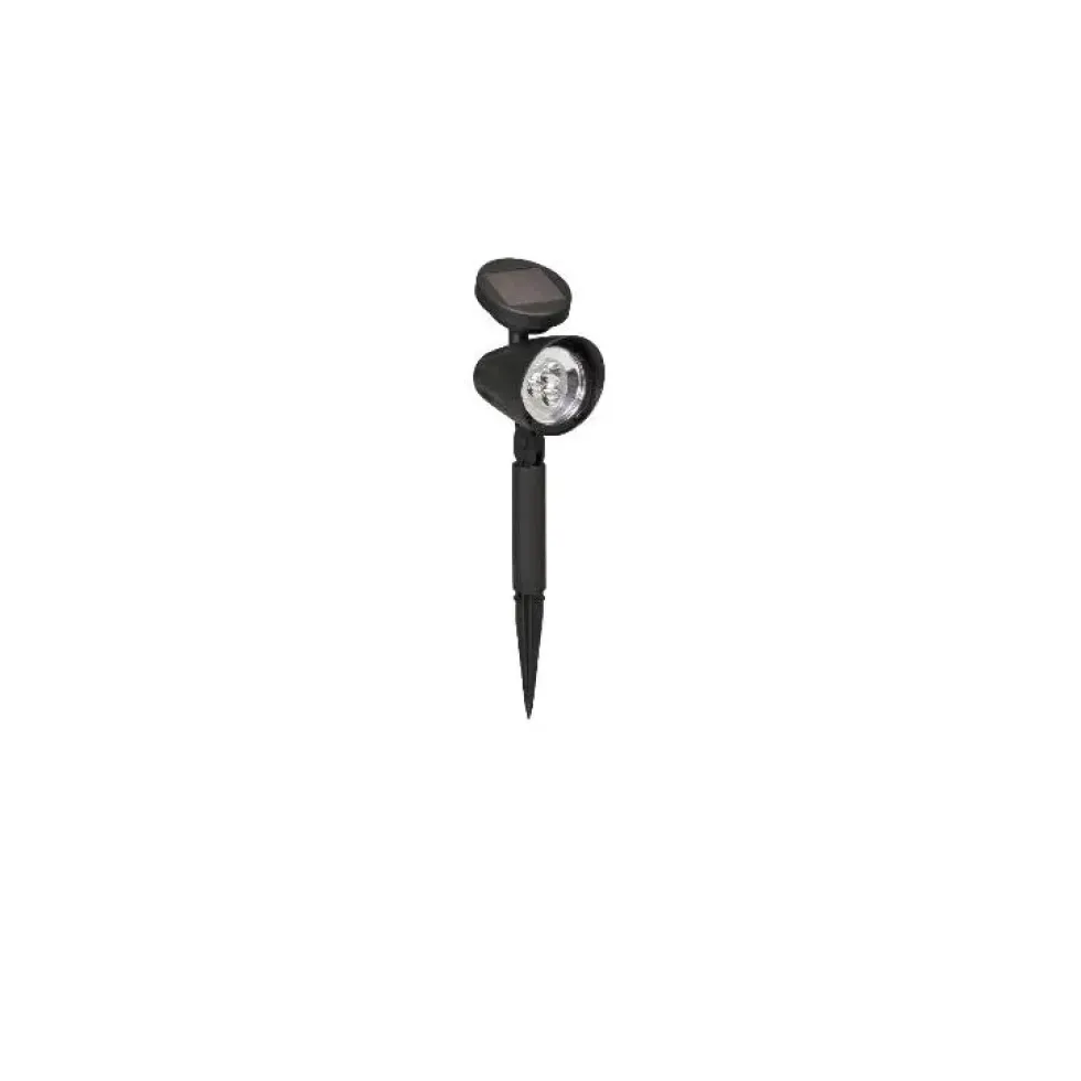 Spot solaire Lazise en plastique noir à LED blanc chaud 8x11x35,5 cm
