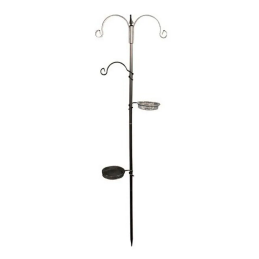 Station d'alimentation melva noire à 5 supports 50 x 20 x 189 cm