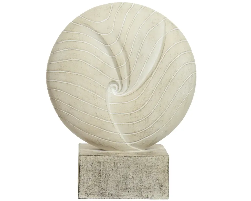 Statue ronde en fibre argile coloris blanc cassé Decoris - 51 x 25 x 64,5 cm