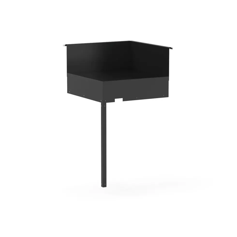 Support angle coloris noir en acier - 61,5 x 61,5 x 109 cm