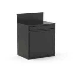 Support desserte pour plancha coloris noir en acier - 80 x 60 x 109 cm