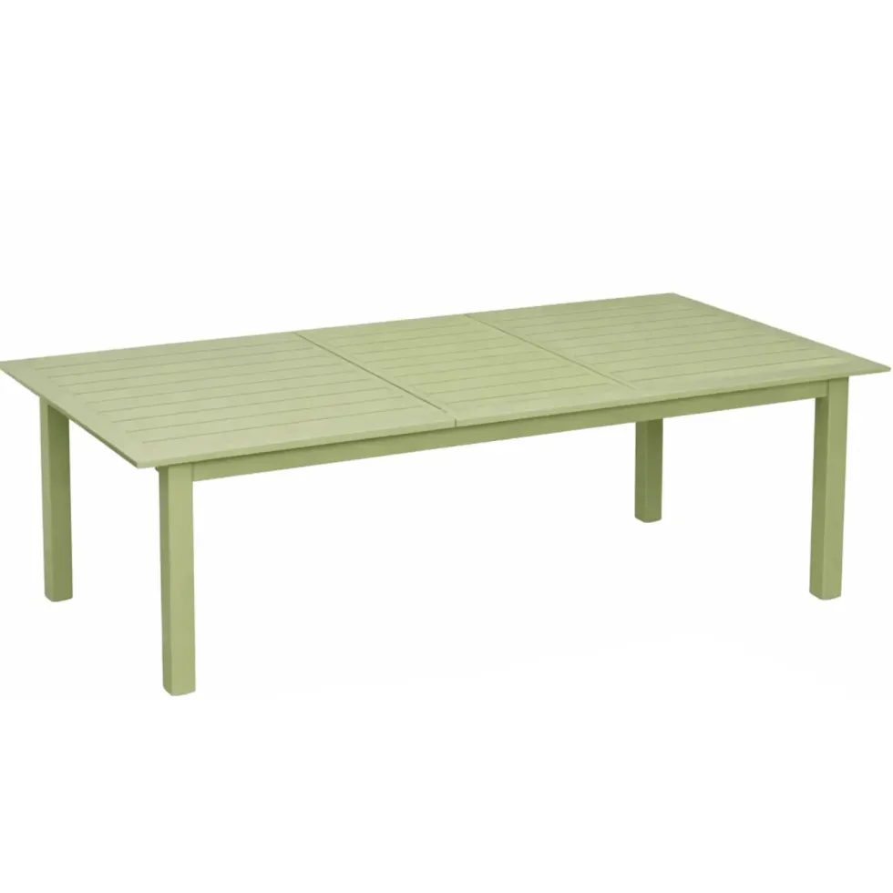 Table balcon coloris vert en aluminium Caméline II - 110 x 170 x 70 cm