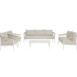 Table basse crème en aluminium Bizzotto Fenix - 115 x 68,5 x 35 cm