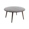 Table basse ronde à quatre pieds en bois de manguier brun - Ø 79,5 x H 40,5 cm