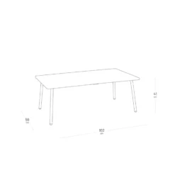 Table basse Vence Lafuma coloris gris en titane - 102 x 59 x 41 cm