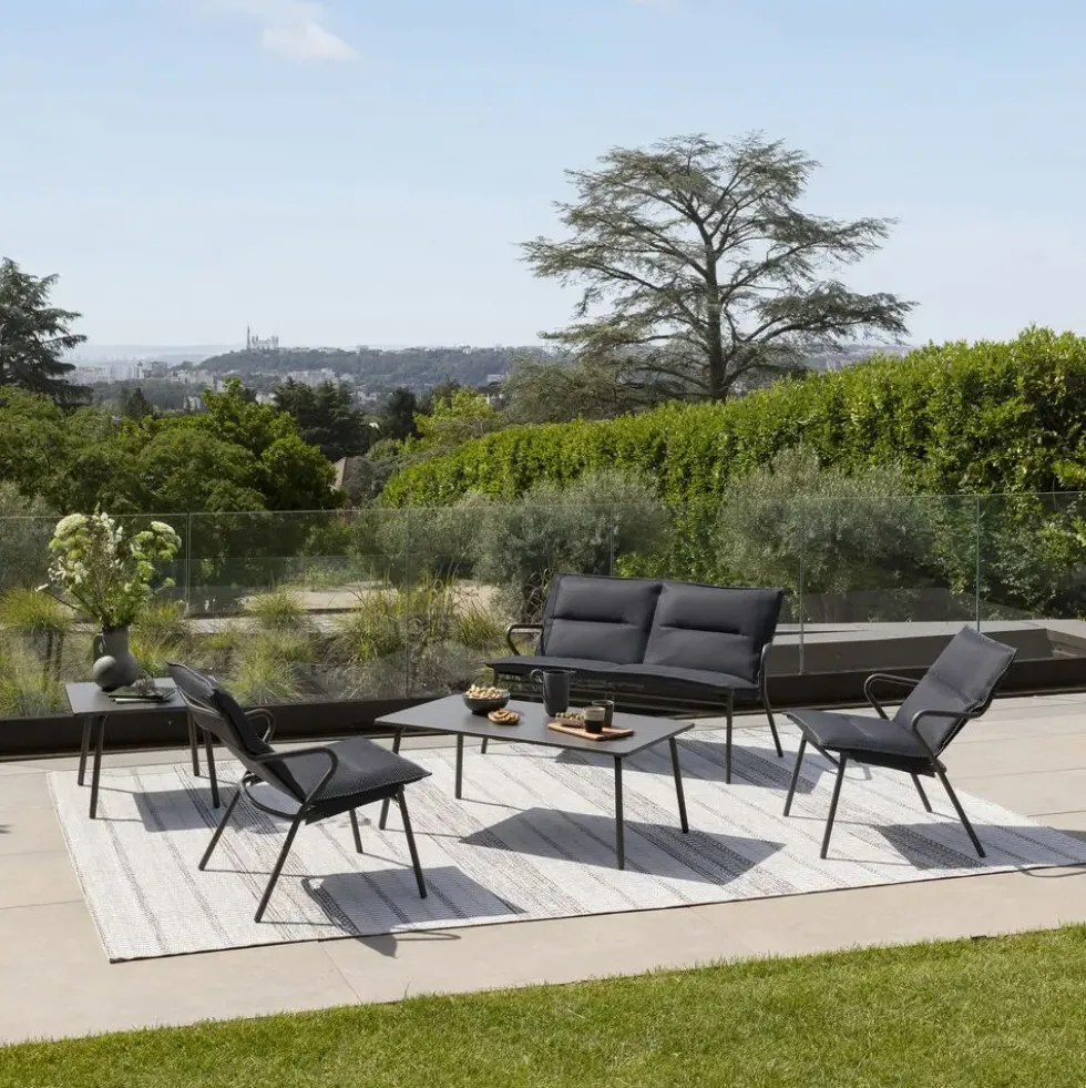 Table basse Vence Lafuma coloris gris en titane - 59 x 59 x 41 cm