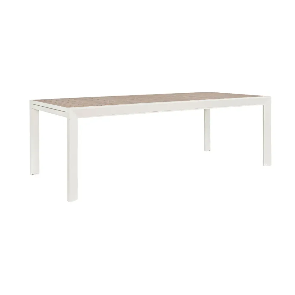 Table Calla avec allonges coloris blanc en aluminium - 160/240 x 100 cm