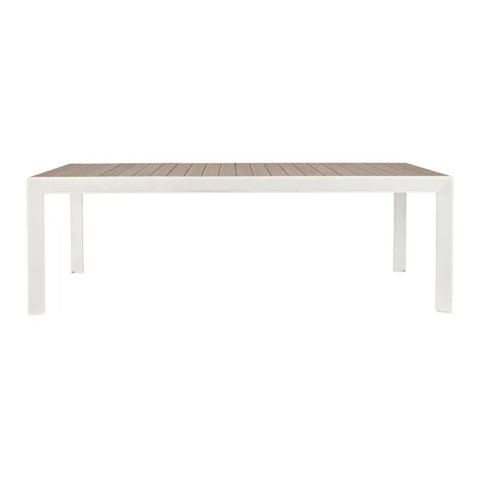Table Calla avec allonges coloris blanc en aluminium - 160/240 x 100 cm