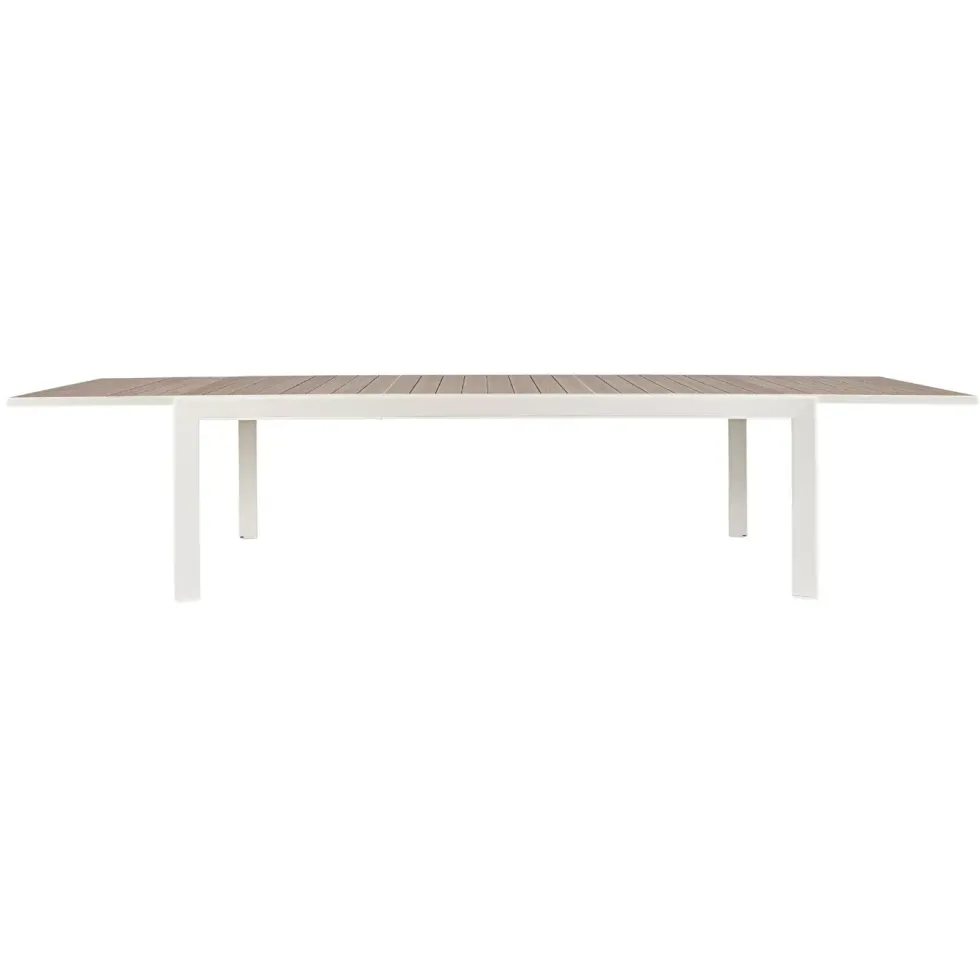 Table Calla avec allonges coloris blanc en aluminium - 160/240 x 100 cm