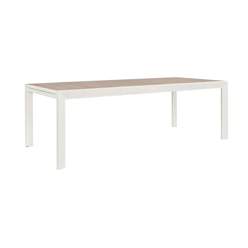 Table Calla avec allonges coloris blanc en aluminium - 160/240 x 100 cm