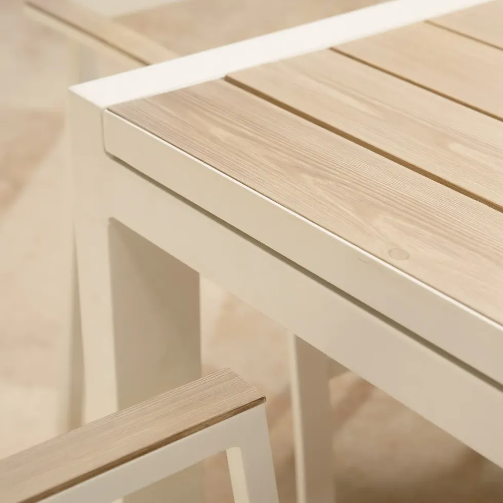 Table Calla avec allonges coloris blanc en aluminium - 160/240 x 100 cm
