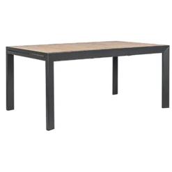 Table Calla naturel avec allonges coloris bois en aluminium - 220/340 x 100 cm