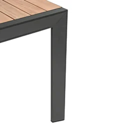 Table Calla naturel avec allonges coloris bois en aluminium - 220/340 x 100 cm
