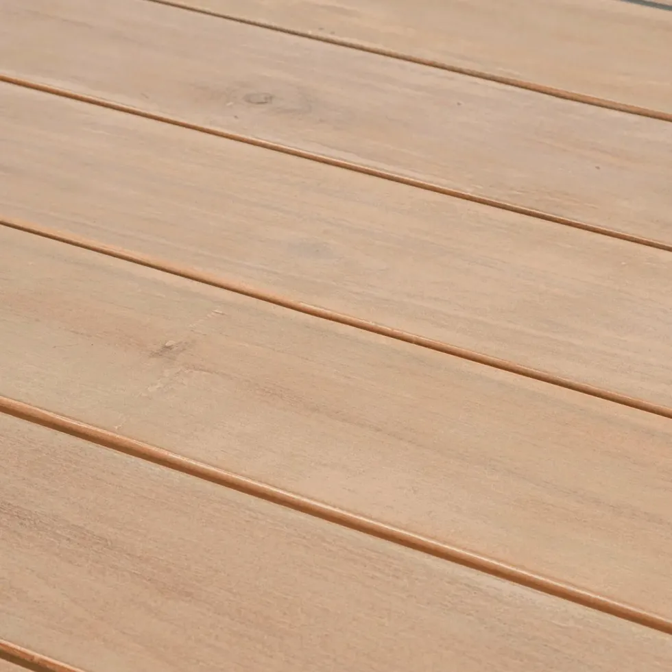 Table Calla naturel avec allonges coloris bois en aluminium - 220/340 x 100 cm