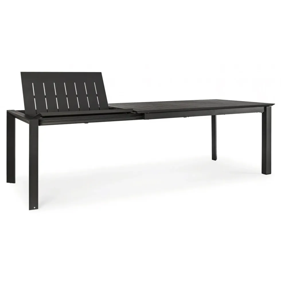 Table de jardin extensible anthracite BIZZOTTO konnor - 160/240x100cm